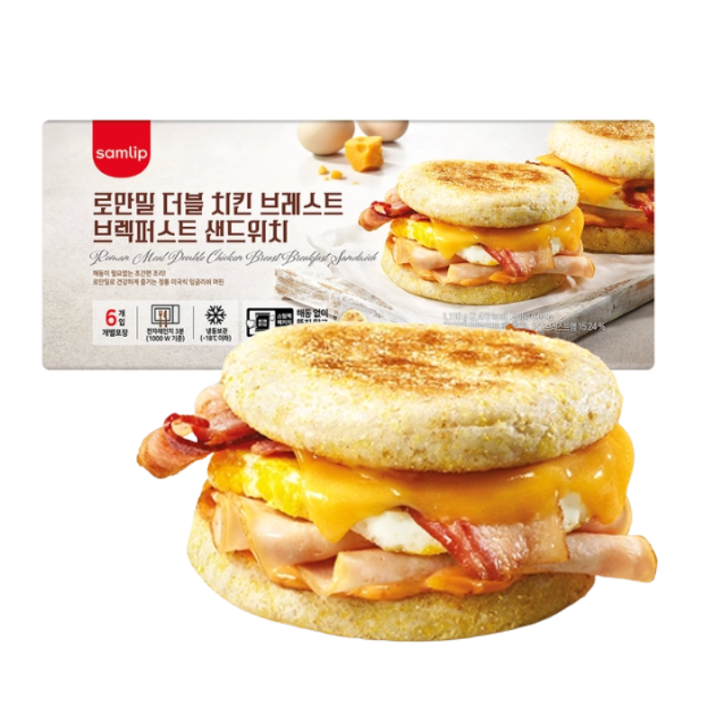 삼립 더블 치킨 브레스트 브렉퍼스트 샌드위치 3개입