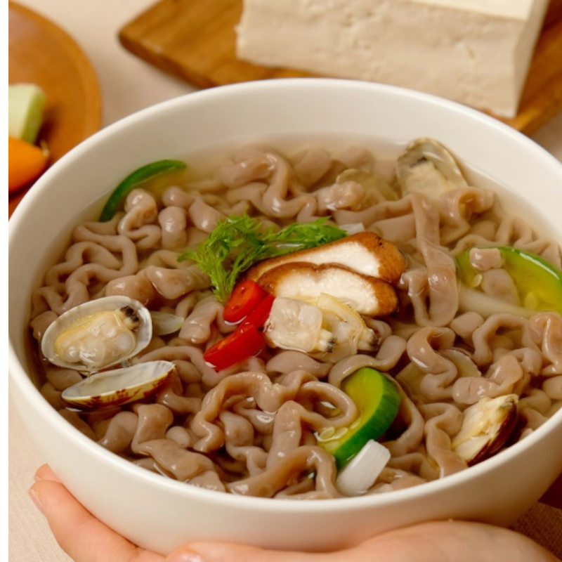 (별미맛집) 노 밀가루! 노 푸석! 도토리 칼국수 (멸치/얼큰) 340g 2인분 x 2팩