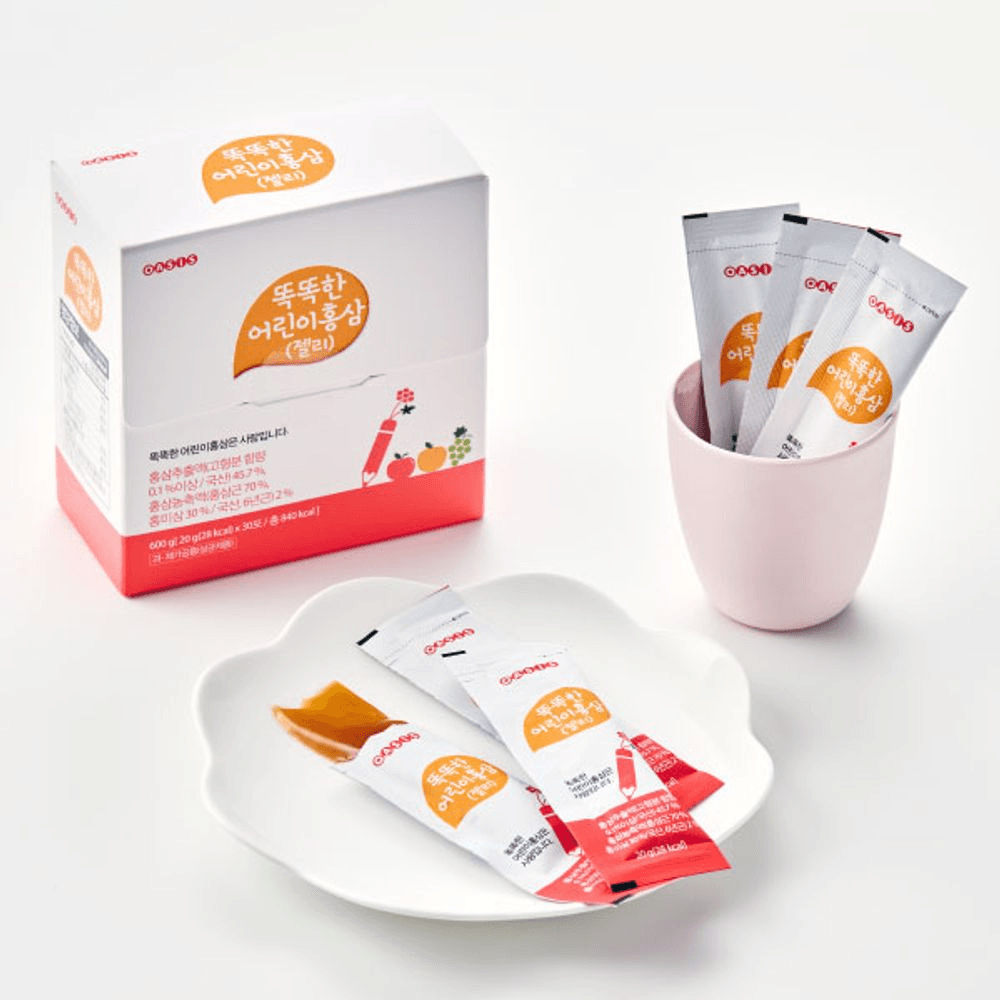 Smart Kids Red Ginseng Jelly Sticks with Deer Antler & DHA (30 Pouches)