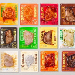 [사주세요] 쟁여 한끼통살 통살 소스 닭가슴살 100g x 14종 세트 (냉동)