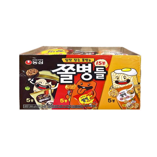 [Costco] 하나에 ($2.4~) !! 농심 쫄병스낵 모음 3종 15봉 | Nongshim Jjolbyung Snack Mix (3 Flavors, 15 Packs) - Crunchy Korean Ramen Snacks Delivery