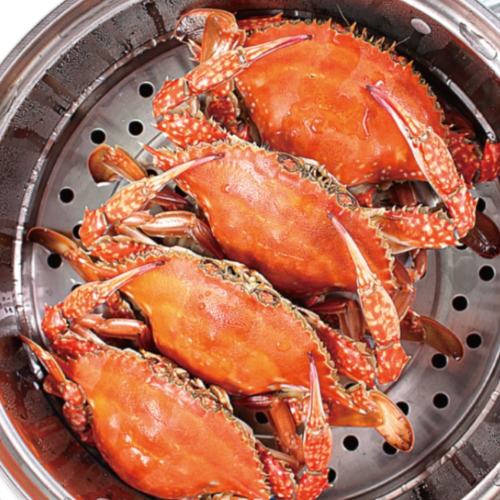 [제철] 서해안 시그니처 활 숫꽃게 1kg (3-5미) | [Seasonal] West Sea Fresh Live Male Blue Crab 1kg - Fresh Air Freight to Singapore