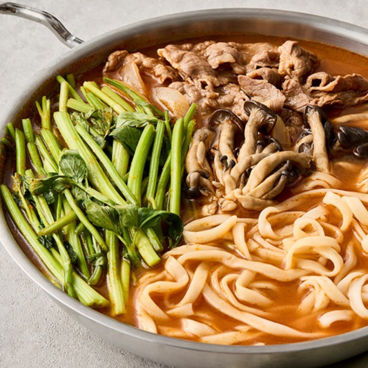 청도 미나리 샤브샤브 & 칼국수 밀키트 820g | Korean Minari Shabu Shabu Beef Noodle Kit Singapore Delivery