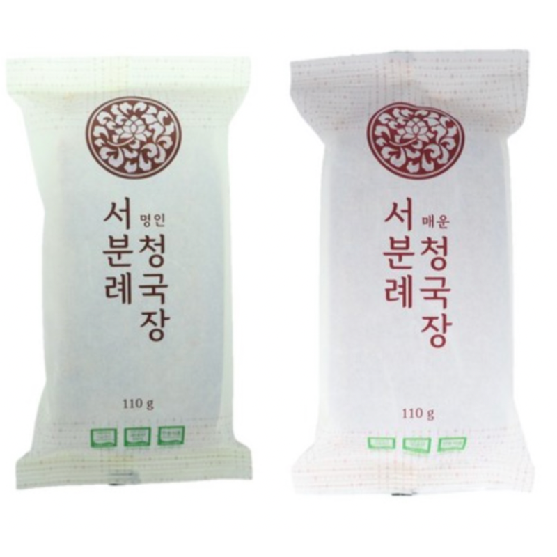 [서일농원] 서분례 명인 매운 청국장 + 일반청국장 세트  (110g x 4개입) 냉동