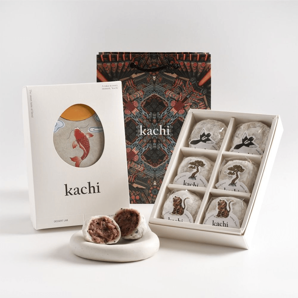 Premium Walnut Chapssaltteok Gift Set (6 Pieces) with Red Bean Paste