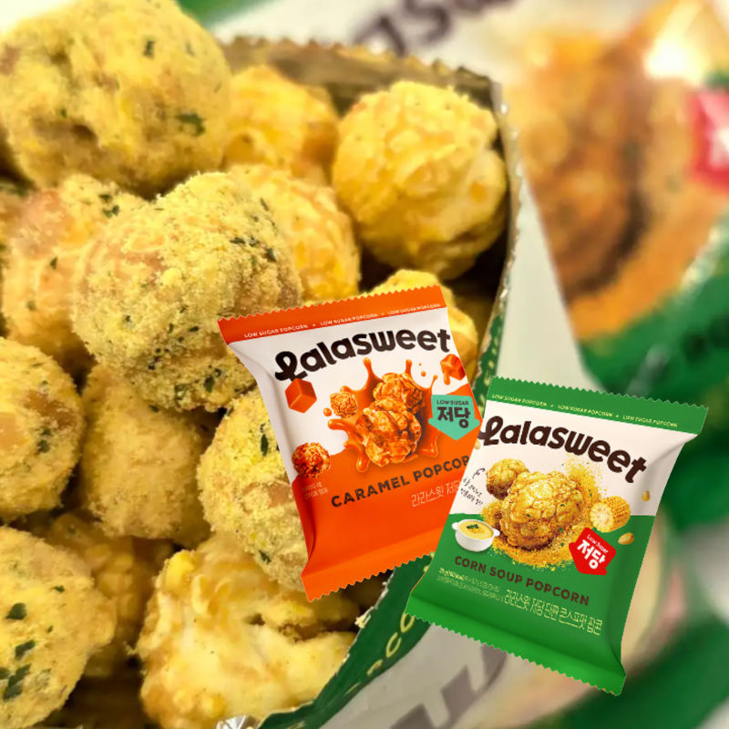 [저당] 라라스윗 저당 팝콘 세트 콘스프맛 & 카라멜 | Korean Low Sugar Popcorn Snack Singapore Delivery